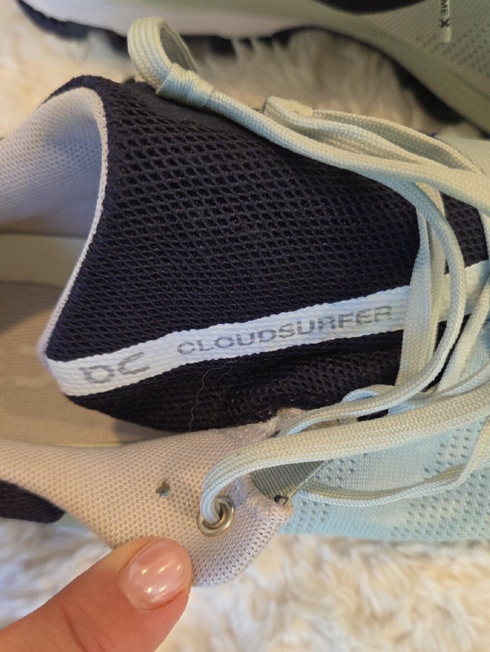 On Running Women's Mint Green and Navy Cloudsurfer - Picture 12 of 12